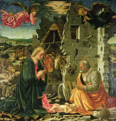 De geboorte van Christus, 1465-70 door Fra Filippo Lippi